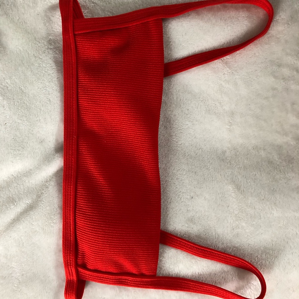 Red square bikini top